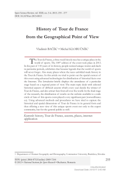 History of Tour de France from the Geographical Point