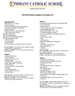 2015.2016 School Supply List Grades K-8