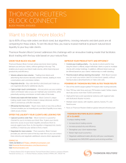 Thomson Reuters Block Connect sell side fact sheet