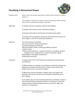 Classifying 3-‐dimensional Shapes