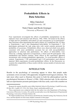 Probabilistic Effects in Data Selection