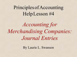 Merchandising Transactions