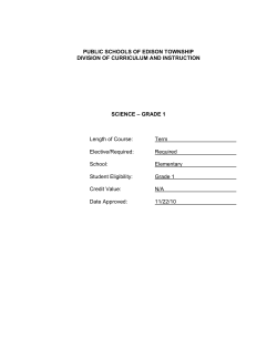 Unit Title: Weather (Earth Science) Grade One