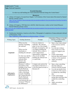 Grade Level: 8 Grade Topic: Railroad Expansion Essential Question