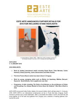 ESTE ARTE ANNOUNCES FURTHER DETAILS FOR 2016 FAIR