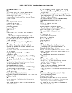 2012 &ndash; 2017 UMW Reading Program Book List