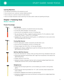 study guide: Hand tools