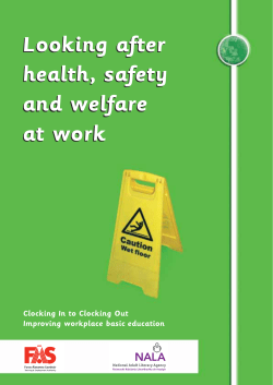 Looking after health, safety and welfare at work