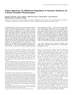 Action Spectrum for Melatonin Regulation in Humans: Evidence for