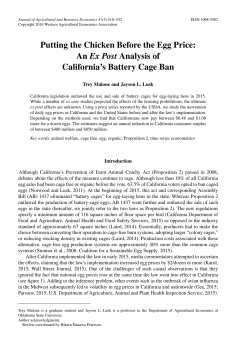 Putting the Chicken Before the Egg Price: An Ex Post Analysis of