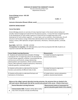 BIO 108 - The City University of New York