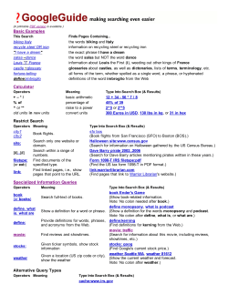 Google Guide Cheat Sheet