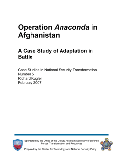 Operation Anaconda in Afghanistan A Case Study of Adaptation in