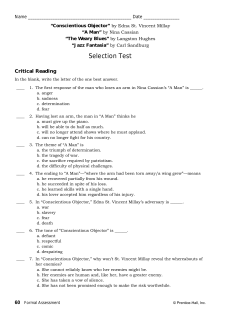 Conscientious Objector, A Man, The Weary Blues, Jazz Fantasia