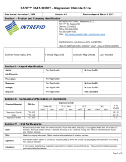 MATERIAL SAFETY DATA SHEET &ndash; SODIUM CHLORIDE
