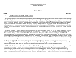 Spanish May 2013 I. RATIONALE, DESCRIPTION AND