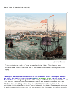 New York: A Middle Colony (HA)