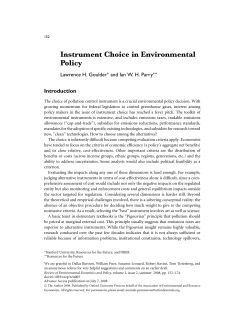 Instrument Choice in Environmental Policy