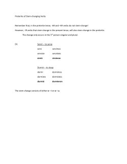 Preterite of Stem-changing verbs