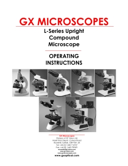 GX Microscopes Upright Microscopes Manual
