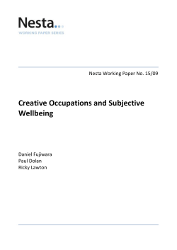 Creative Occupations and Subjective Wellbeing