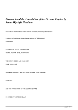 Bismarck and the Foundation of the German