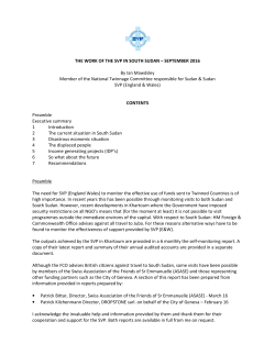 THE WORK OF THE SVP IN SOUTH SUDAN