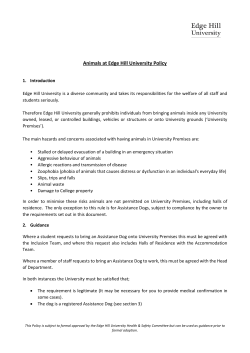 Animals at EHU Policy - Edge Hill University