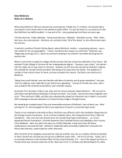 Katy McGinnis: Roles of a Lifetime - Barry University School of Law