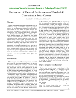 Evaluation of Thermal Performance of Paraboloid Concentrator