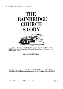 The Bainbridge Church Story by J B Dawson 1983 Wesley Historical