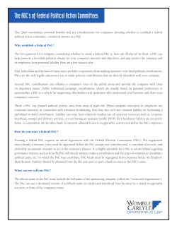 The ABC`s of Federal Political Action Committees