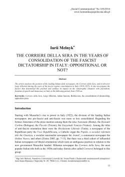 Iurii Melnyk THE CORRIERE DELLA SERA IN THE YEARS