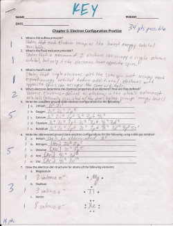 Chapter 5: Electron Configuration Practice