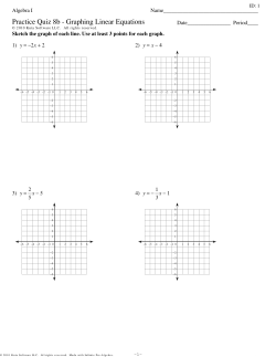 Practice Quiz 8b - Graphing Linear Equations