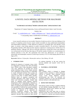 a novel data mining method for malware detection