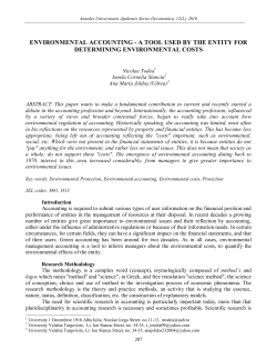ENVIRONMENTAL ACCOUNTING - A TOOL USED BY THE ENTITY