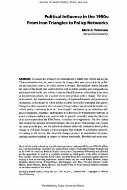 Political influence in the 1990s: From Iron Triangles to