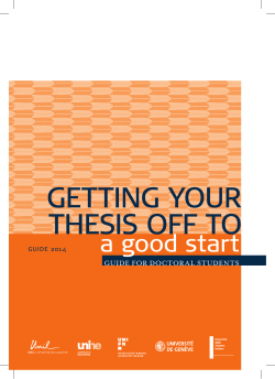 GETTiNG yOUR THESiS OFF TO