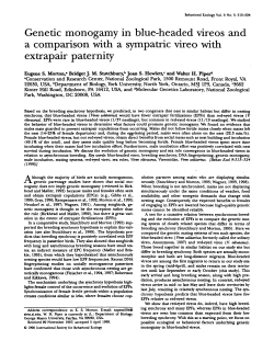 Genetic monogamy in blue-headed vireos and a comparison with a