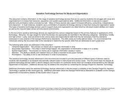Assistive Technology Devices for Study and Organization