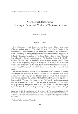 Are the Rich Different?: Creating a Culture of Wealth in The Great