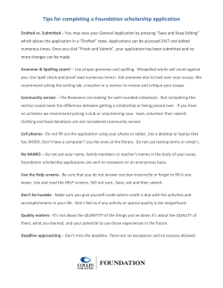 Tips for completing a Foundation scholarship