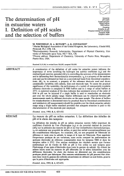 The determination of pH in estuarine waters I. Definition of pH scales