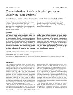 Characterization of deficits in pitch perception underlying `tone