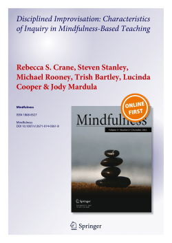 Disciplined Improvisation: Characteristics of Inquiry in Mindfulness