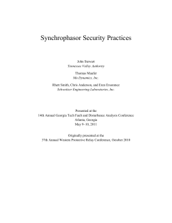 Synchrophasor Security Practices