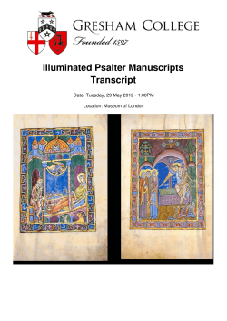 Illuminated Psalter Manuscripts Transcript