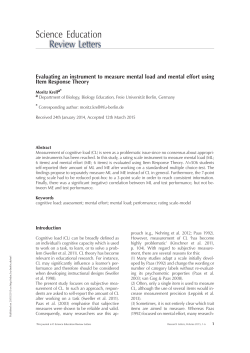 Evaluation an instrument to measure mental load and mental effort