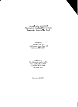Groundwater Assessment Marshyhope Sand and Gravel Mine